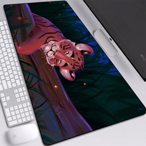 Tiger Sleep Mat Mice Beautiful Mouse-Pad Big Personality Full Desktop Pad Dirt-resist Custom DIY 90x40cm Large Desk Mat Mice Pad
