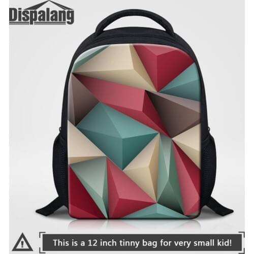 Dispalang Geometry Mini Schoolbag 3D Printing Small Backpack for Kindergarten Children School Bags Girls Boys Book Bags