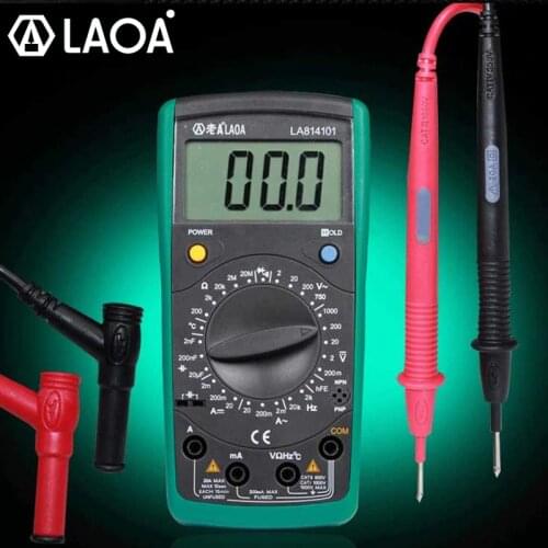 LAOA Multimeter Digital Multimeter Instrument Probe Amp Meter Ammeter AC/DC voltageTest Current Temperature Resistance Test