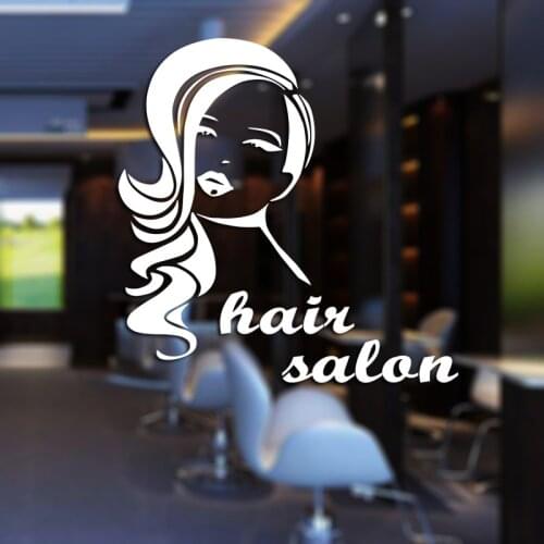 Hair Salon Sticker Beauty Scissors Decal Haircut Name Posters Vinyl Wall Art Decals Decor Decoration Mural Salon Sticker