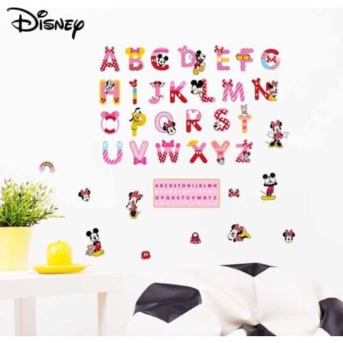 Disney Mickey English alphabet stickers English word stickers Childrens room kindergarten classroom stickers