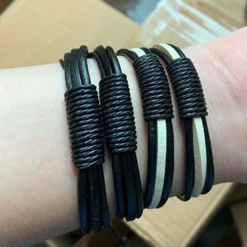 Wholesale Mens Braided Leather Bracelets & Bangles in Black and Brown Color with Magnetic Elegent Bracelet for Man