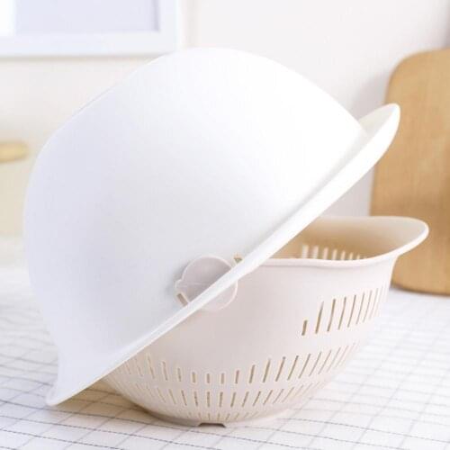 Practical Double Drainage Basket Washing Fruits Vegetable Noodles Plastic Colander Tool Kitchen Household Storage Accessories