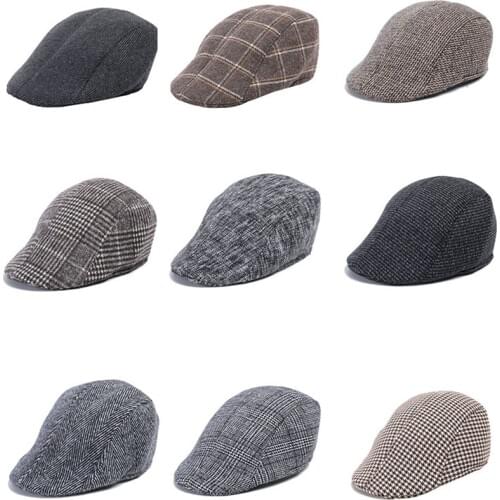Wool/felt Dad Hat for Old Man Beret Men Women 2021 Spring Winter Black Vintage Peaky Blinders Hats In Father Newsboy Cap MZ055