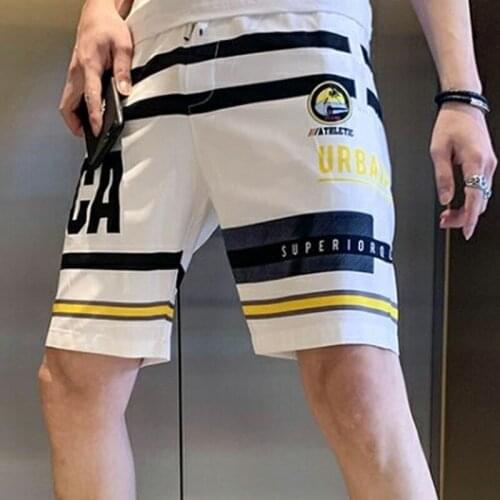 2020 New Arrival Hot Sale Elastic Waist Shorts Men Summer Loose Straight Tube Breathable Quick Dry Casual Print Beach Pants