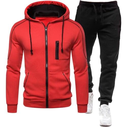 Tracksuit Men Clothing Tow Pieces Set Jacket+Pant Ropa Hombre Track Suit Sportswear Hooded Sweatshirts Male Sets 2020