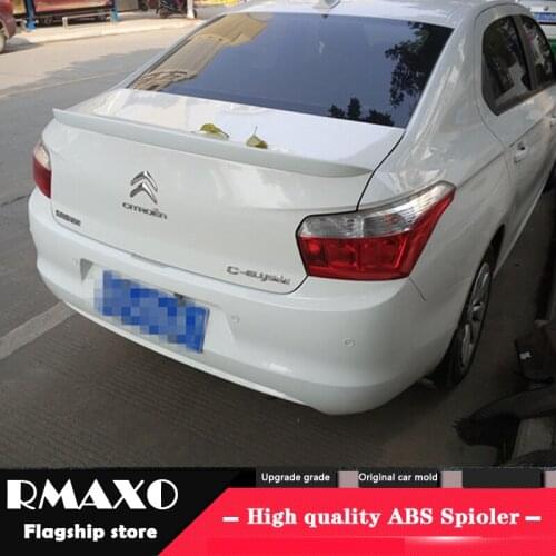 For Citroen Elysee Spoiler 2014-2016 Citroen Elysee High Quality ABS Material Car Rear Wing Primer Color Rear Spoiler