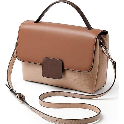 Brand Designer Genuine Leather Women Tote Bags Fashion Handbag Patchwork Female Shoulder Messenger Bags Luxury Crossbody Bag Sac