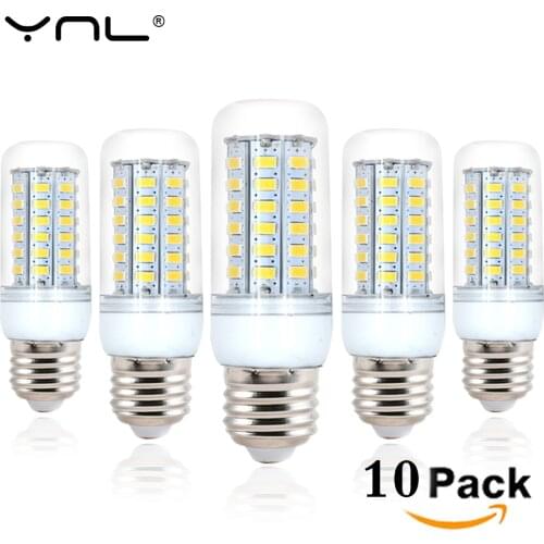 10pcs Lampada LED Lamp E27 220V 240V LED Corn Bulb SMD5730 Lamp LED Bulbs 24/36/48/56/69LEDs Home Decorated Chandelier Lights