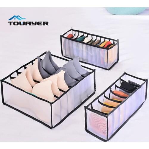 1pcs Underwear Bra Organizer Storage Box Nylon Divider Closet Boxes For Folding Ties Underwear Scarfs Socks Bra Organizer