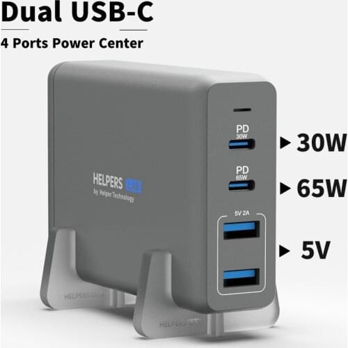 105W Dual USB C PD Travel Charger Adapter with 2 USB-C PD3.0 PPS & 2 USB-A Compatible with Macbook Dell Thinkpad and more