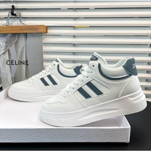 High Top White Shoes Womens 2021 Autumn New Style White Student Leather Platform Sneakers Womens Casual Shoes Womens Fashion