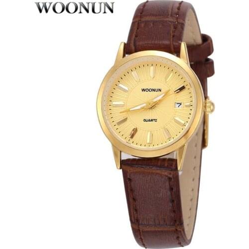 WOONUN Woman Watches 2020 Brand Luxury God Quartz Watches Fashion Ladies Watches Genuine Leather Relogio Feminino hodinky