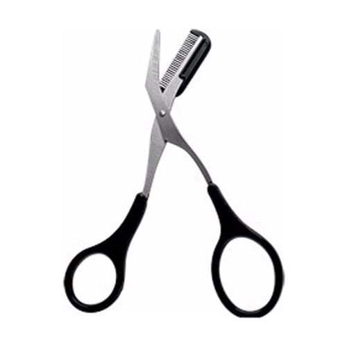 1 Pcs Black Eyebrow Trimmer Scissor with Comb Facial Hair Removal Grooming Shaping Shaver Cosmetic Makeup Accessories AS02