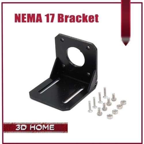 1PCS 3D Pinter Parts NEMA 17 Alloy Steel Mounting L Bracket Mount Step Stepping 42 Stepper Motor with Screws Black