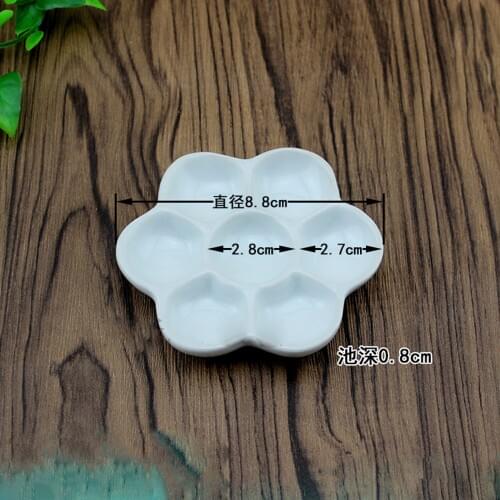 1pc Mini Ceramics Artist Paint Palette for Watercolor Gouache Painting Dia 8.8cm Painting tools
