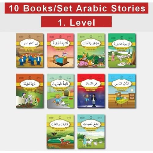 10 book Fairy Tales Stories of Arabic Language Learning Training Turkish Word Mutual 2 Language Text, Turkey Fast Shipping