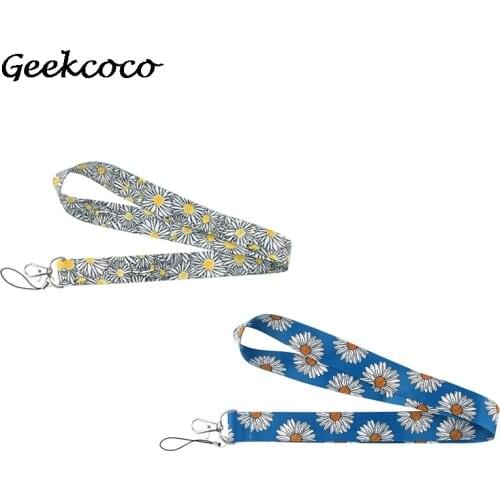 10pcs/lot J1648 Cartoon Women Daisy DIY keychains Accessory Mobile Phone USB ID Holder Key Strap Neck lanyard