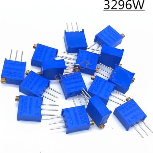 100Pcs/lot 3296W 100 200 ohm 50R 100R 200R 500R 1K 2K 5K 10K 20K 50K 100K 200K 500K 1M 2M 3296 Trimpot Trimmer Potentiometer