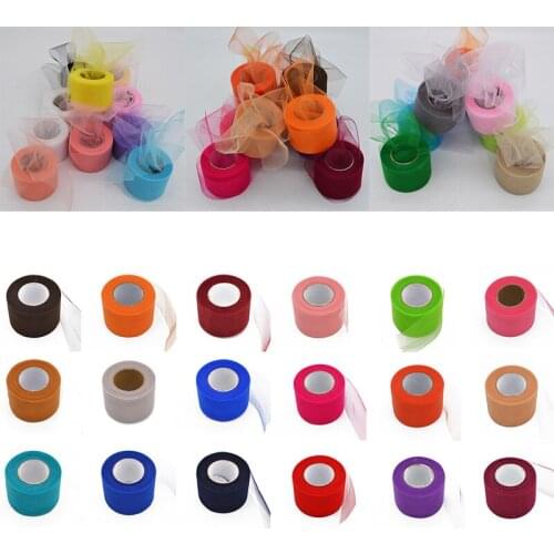 25 Yard 5cm Tulle Roll Shiny Crystal Organza Sheer Gauze DIY Baby Shower Girls Tutu Skirt Gift Wedding Party Sewing Accessories