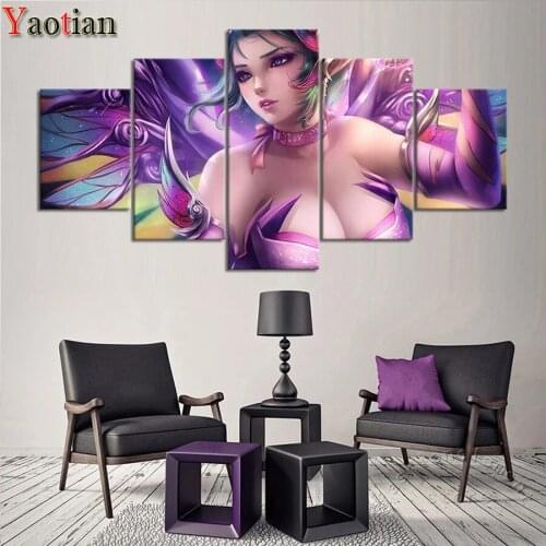 5d Diy Diamond Painting Sexy Girl Full Square Diamond Embroidery Cross Stitch Japanese Anime Games Rhinestone Decor Home Art