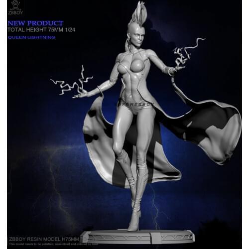 75MM Resin model kits Goddess of Lightning self-asssembled TD-2380
