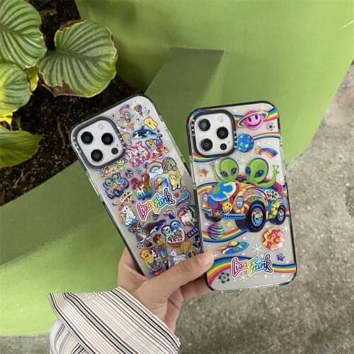 Cute Alien Animal Patterns Phone Case For iPhone 12 mini 11 Pro Max SE 2020 X XR XS Max 7 8 Plus Transparent Soft Silicone Cover