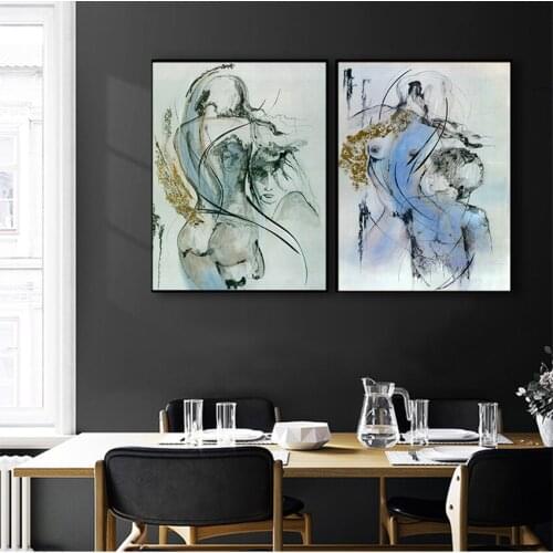 Home Decoration for Bedroom Unframed Print Abstract Sexy Canvas Painting Women And Man Body Poster Wall Art Pictures
