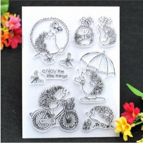 Hedgehog Transparent Clear Rubber Stamps DIY Scrapbooking Embossing Album Card
