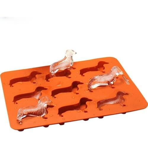 Creative Silicone Dachshund Puppy Shaped Ice Cube Chocolate Cookie Mold DIY Home Ice Tray Kitchen Tools silicone mold gadgets