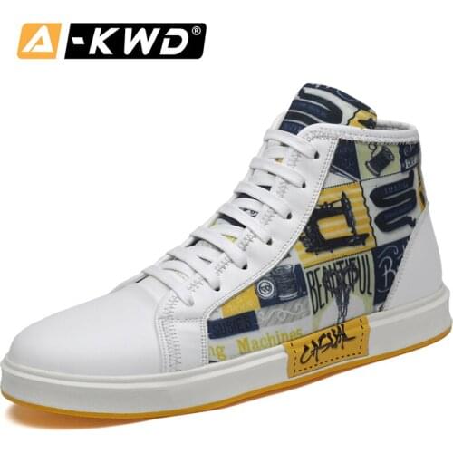 Genuine Leather Shoes Men Chaussure Montante Homme High Top Men Designer Sneakers for Men Casual Single Snikers For Men Fashion