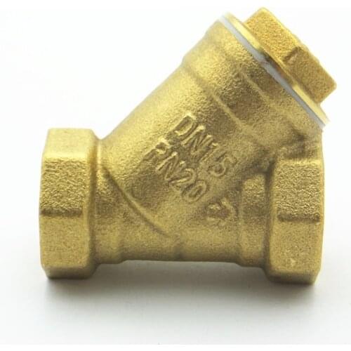 1/2" BSP Female Thread Brass Inline Y Filter Strainer Valve For Water Oil Air