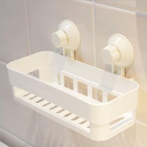 Multipurpose Kitchen Bathroom Products Storage Holder Bathroom Double Sucker Shelf Bathroom Shelve