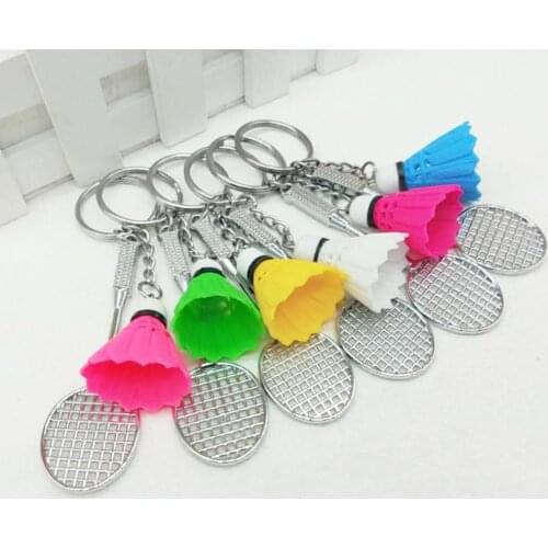 Simulation Badminton Racket Key Chains Sports Ball Key Rings Bag Accessories Best Gifts For Team Friends