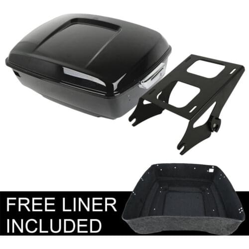 Motorcycle 13.7'' King Pack Trunk W/Mount Rack For Harley Tour Pak Touring Road Electra Street Glide FLHR FLHX FLTR FLHT 14-19