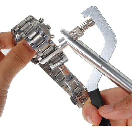 Watch Repair Tool Kit Metal Clock Tool Steel Band Pin Remover Pliers Link Adjuster with 3 Spare Pin Watchmaking Tool Accessories