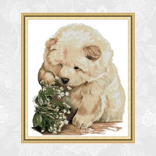 Bear Chinses Cross-stitch Kits Printed on Canvas DIY Embroidery Handmade Accessories 14ct 11ct Cross Stitch Sets Needlework