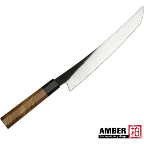 Amber 10.5 Inch Sakimaru Knife 440C Stainless Steel Sashimi Knife Professional Fish Knives With Natural Olive Wood Handle