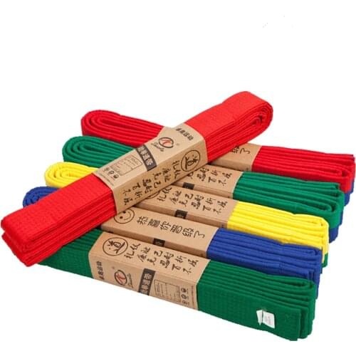 1.6 To 2.8M Mutlicolors Cotton Kids Adults Taekwondo Belt Ribbon Waistband Martial Arts Judo Wushu Black Yellow DEO