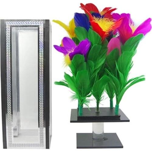 Clarity Box To Flower,Impossible Flower Production,Small Glasses Box,Stage Magic Tricks,Mentalism,Close Up Magia Props,Street