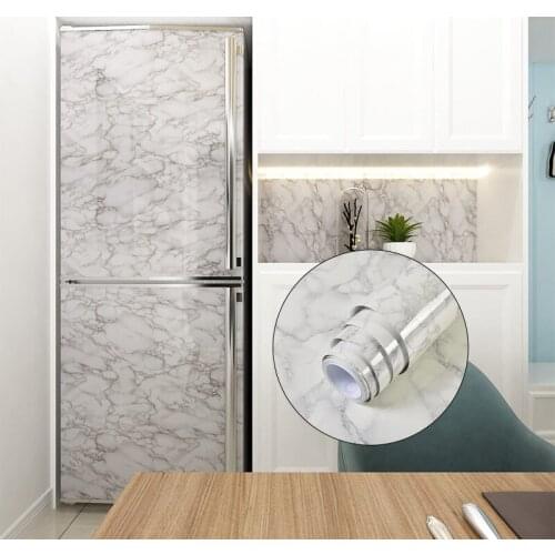 PVC Self Adhesive Waterproof Marble Desktop Stickers Wall Furniture Decorative Film For Kitchen Bathroom Oil-proof Wall Stickers