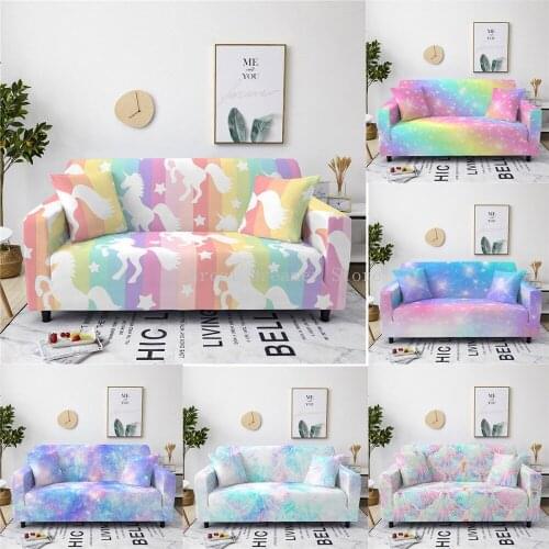 Cartoon Colorful Sofa Cover Slipcovers For Living Room Elastic Stretch Couch Cover Shape Sofa Slipcover For Kids Girl Home Decor