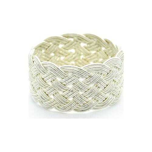 1000 Sterling Kazaziye Hand Knitting Silver Ring