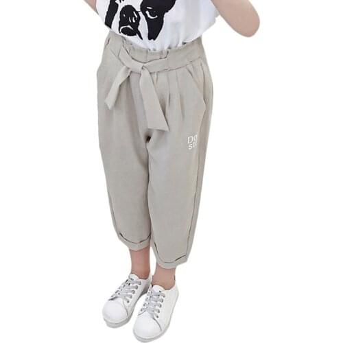 Pants For Girls Letter Pattern Pants For Girl Casual Style Kids Pants Teenage Summer Clothes For Girls 6 8 10 12 13 14 Year