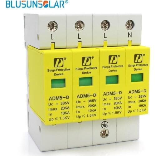 SPD 4P 20KA 110V 220V 380V AC Din Rail SPD Anti-Lightning Voltage Surge Protector Device