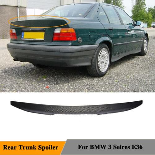 For BMW 3 Series E36 Sedan 1991 - 1998 Trunk Lip Spoiler Carbon Fiber Rear Wing Boot Lid