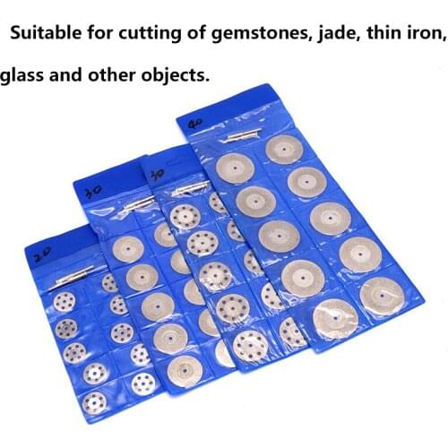 URANN 12pcs/set Dremel Tool Mini Diamond Saw Blade Silver Cutting Discs with Connecting Rod for Dremel Drill Fit Rotary Tool