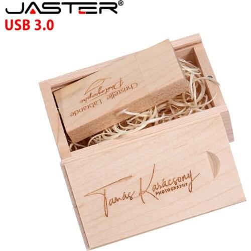 JASTER USB 3.0 Maple square wooden usb+ push-pull box USB flash drive 4GB 8GB 16GB 32GB 64GB External storage memory U disk
