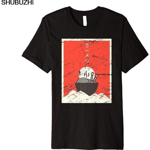 Vintage Japanese Ramen Anime New Design Men Fashion Funny Tops Short Sleeve Cotton Fitness Distressed Tees Shirt sbz8335