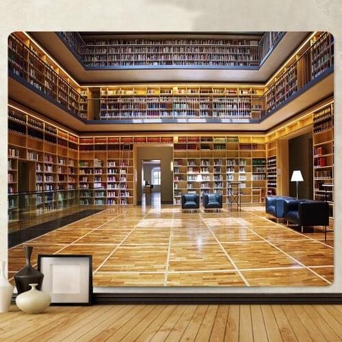Vintage Bookshelf Home Decor Tapestry Background Cloth Bohemian Decor Large Size Tapestry Hippie Sheets Sofa Blanket